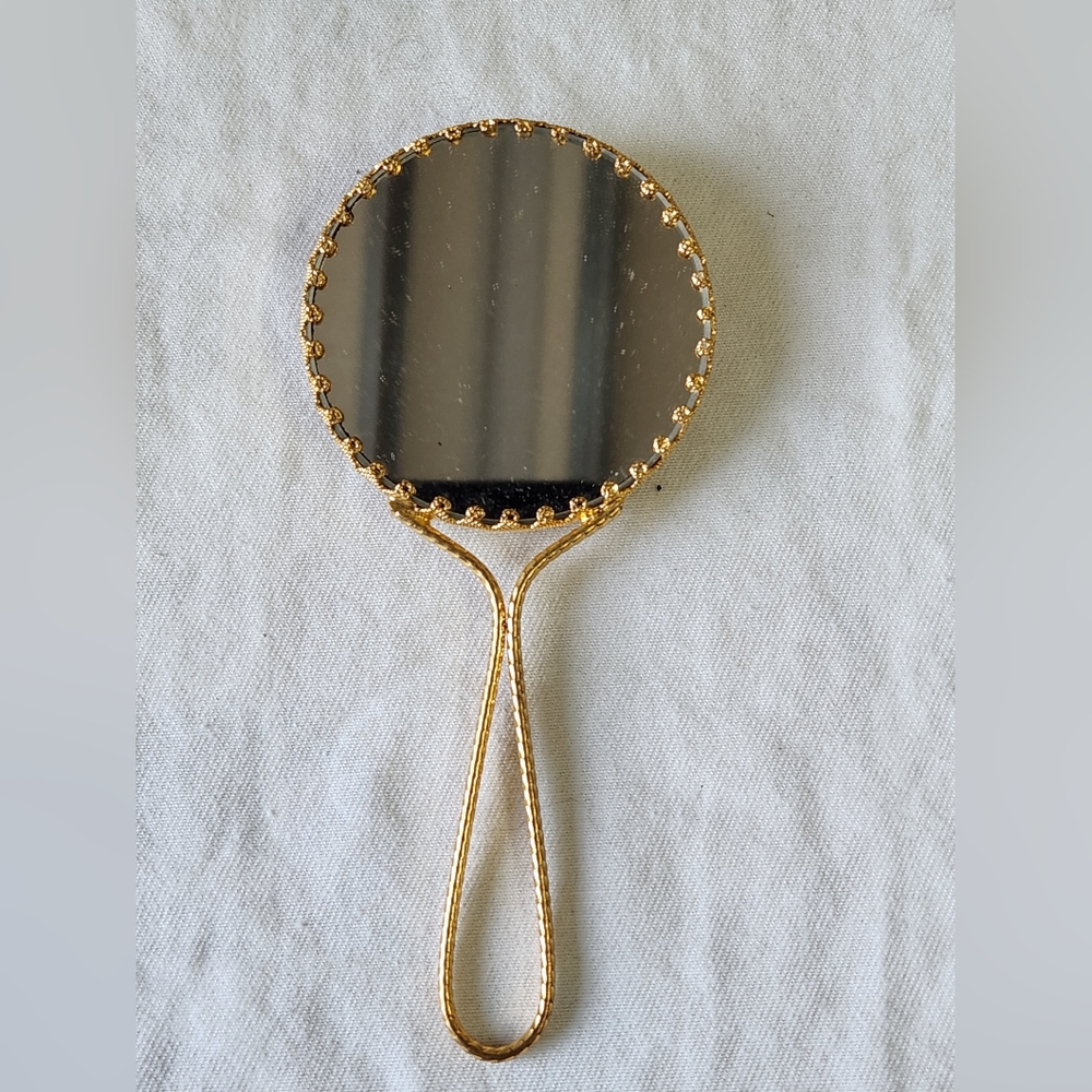 Vintage Forget Me Not Floral Small Fragonard Limoges Handbag Mirror Germany - Picture 2 of 4